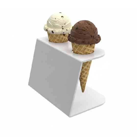 Підставка EKOSTAR для вафельного ріжка на 2шт. Біла. Акрил 3 мм Київ