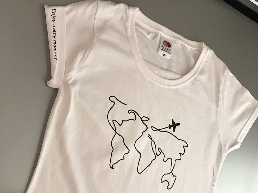 Парні футболки для хлопця та дівчини з принтом картки та написом Enjoy every moment Чернівці - фото 2