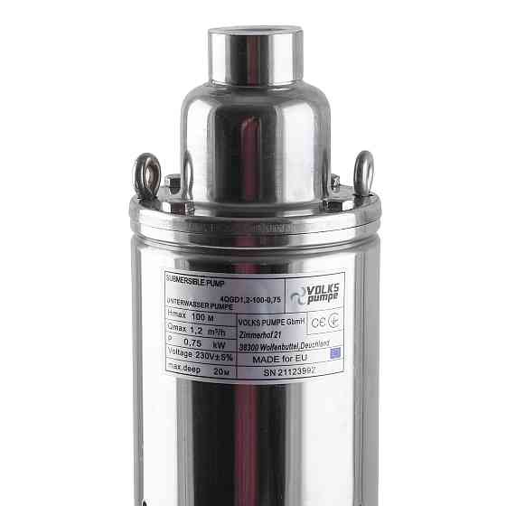 Насос свердловинний шнековий VOLKS pumpe  4QGD1,2-100-0,75кВт 4 дюйми +кабель 15м Тернополь