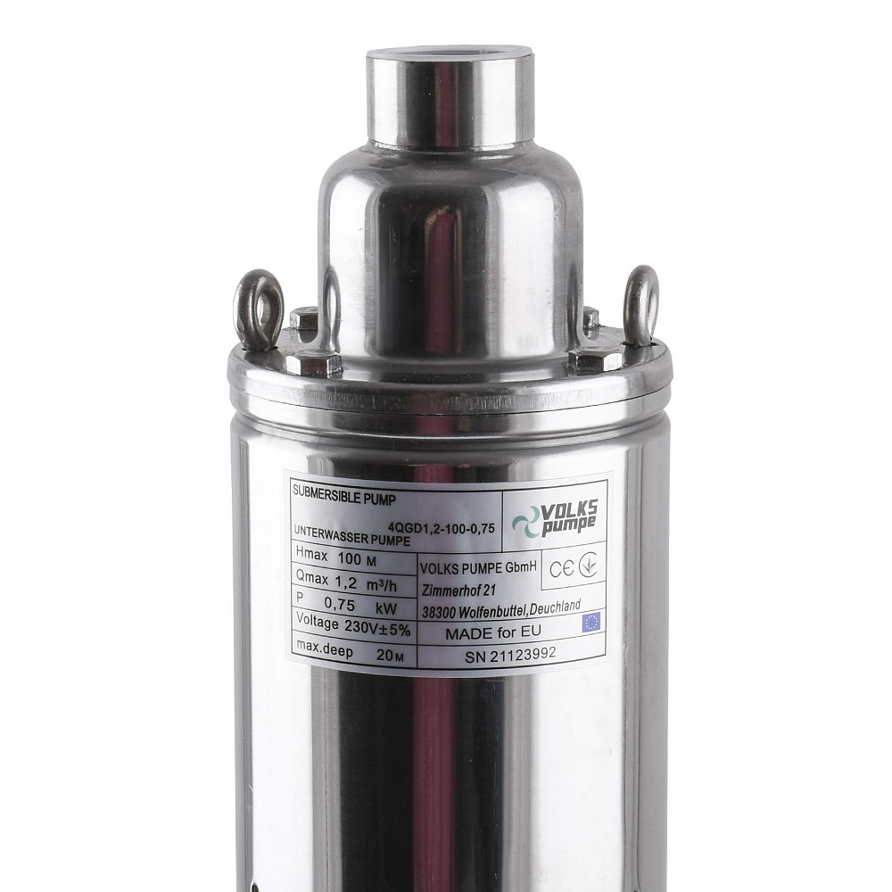 Насос свердловинний шнековий VOLKS pumpe  4QGD1,2-100-0,75кВт 4 дюйми +кабель 15м Тернопіль - фото 3