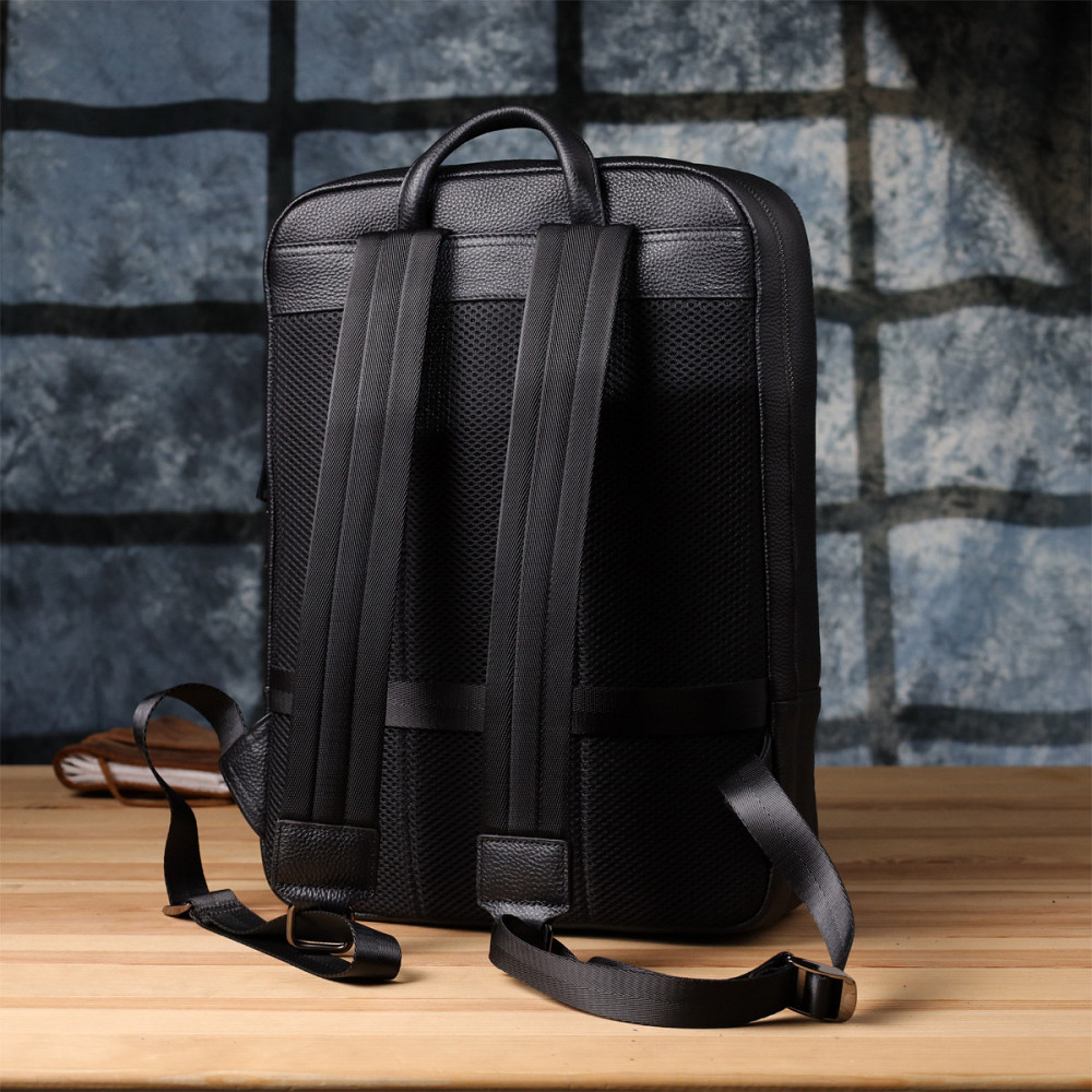 Чоловічий рюкзак з натуральної шкіри Vintage 23051 Чорний Київ - фото 10