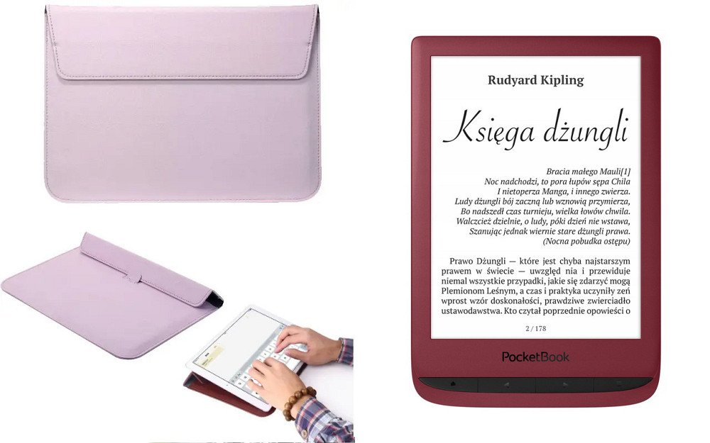 Чехол-конверт VitoCase для PocketBook Touch Lux 5, с функцией подставки для книги Фиолетовый Киев - изображение 1