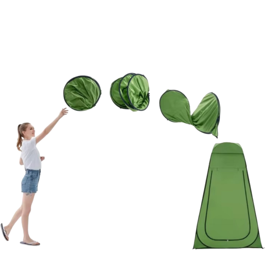 Намет для душу туристичний 120х120х190 см автоматичний, кабінка кемпінгова для переодягання, душу, туалету зелений Кам'янець-Подільський