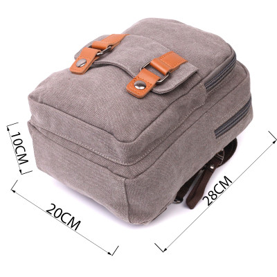 Сумка Vintage З двома відділеннями з щільного текстилю Сіра (22161) Вінниця - фото 7