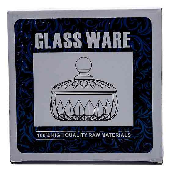 Yiwu Цукерниця з кришкою кругла скляна прозора HP-4-124 Київ