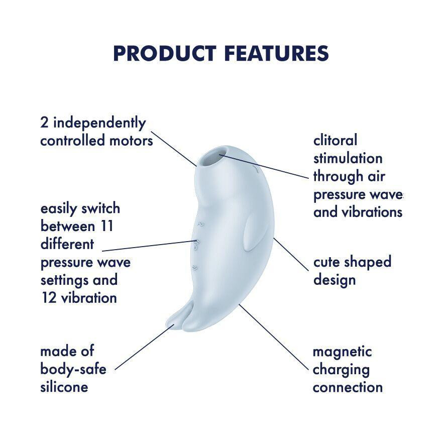 Вакуумный клиторальный стимулятор с вибрацией Satisfyer Seal You Soon, 2 независимых мотора Sex Aura Киев - изображение 6