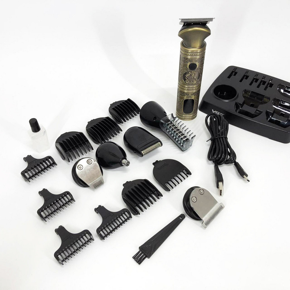 Машинка-тример 3 в 1 для стрижки волосся, Професійний тример з насадками, Тример для скронь TU-53 Львів - фото 7