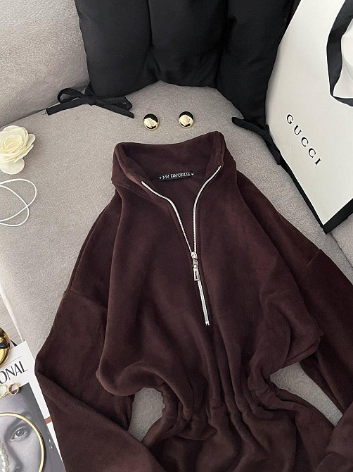 Женское теплое повседневное платье двусторонний Polar флис Шоколад Одесса - изображение 8