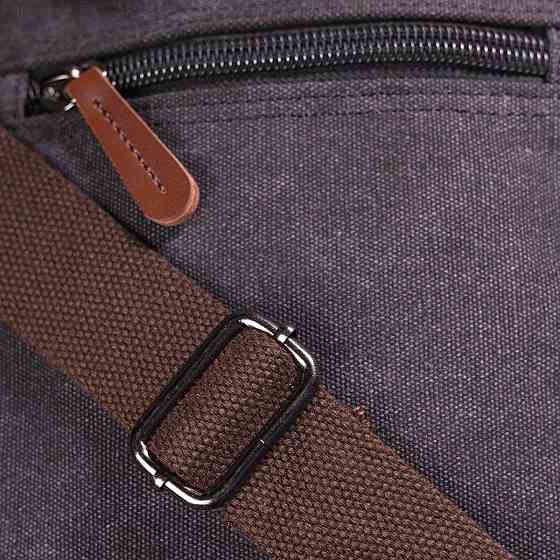 Стильная мужская сумка из плотного текстиля 21225 Vintage Черная Киев