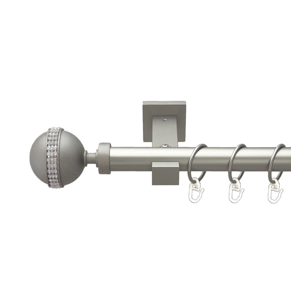 Карниз Orvit Авея металевий однорядний техно гладка труба кільце металеве Сатин 25 мм 240 см (00-00026199) Львов - изображение 1