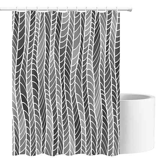 Шторка для ванны из полиэстера водонепроницаемая Bathlux 180x180 см с кольцами, занавеска для ванной комнаты Каменец-Подольский