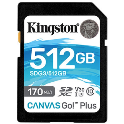 Карта пам&apos;яті Kingston 512GB SDXC class 10 UHS-I U3 Canvas Go Plus (SDG3/512GB) Вінниця - фото 1