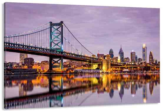Картина полотно у вітальню / спальню  Міст Філадельфія   MLP_384 ( 60х30см ) 50x100 см Київ