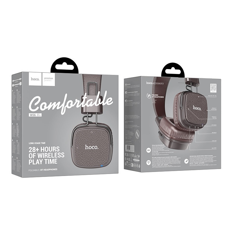 Беспроводные накладные наушники HOCO W56 Earl BT headphones Brown Одесса - изображение 2