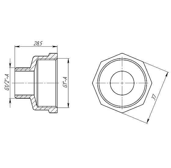 Переходник редукционный 1″х1/2″ВН латунный LI533S OPTIMUM Киев