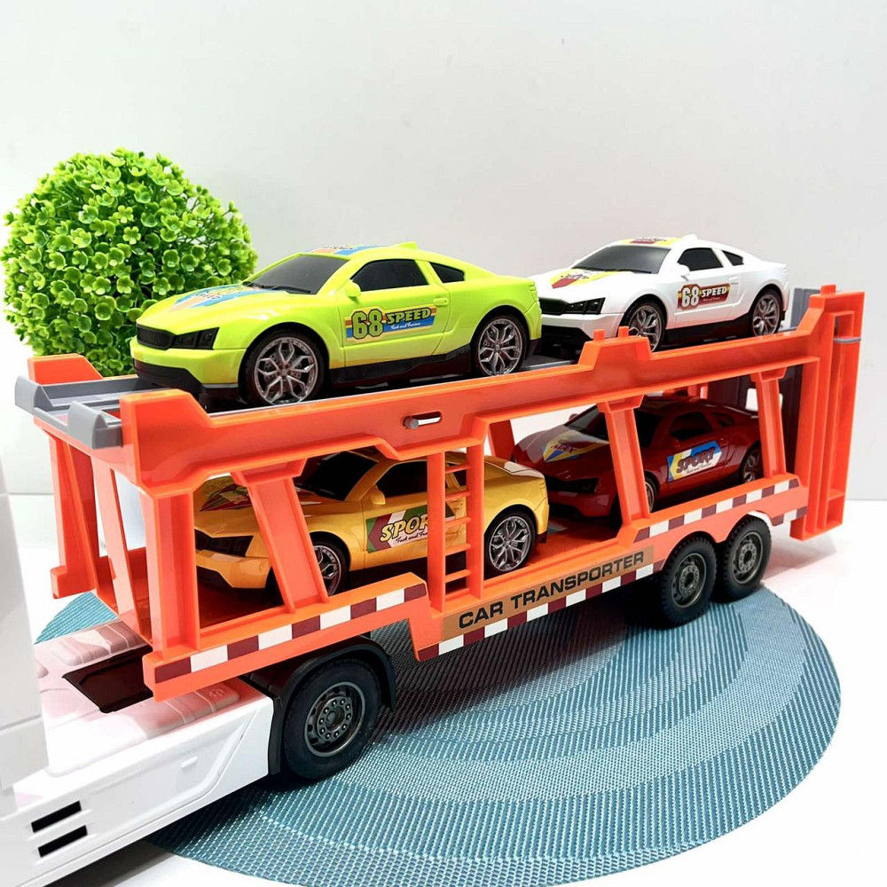 Трейлер інерційний звук світло 57см 4 машинки (8193-1) Чернигов - изображение 2