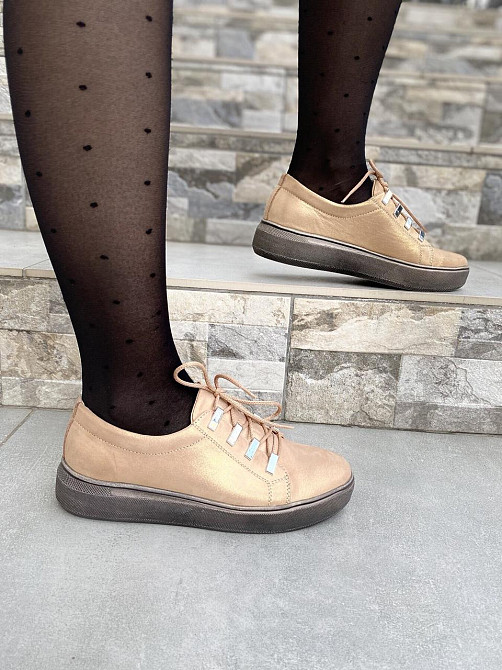 Injers Сліпони жіночі INJERS 195 золото (весна-осінь, шкіра-сатин натуральна) (1306) 36р.38р.40 Коломыя - изображение 8