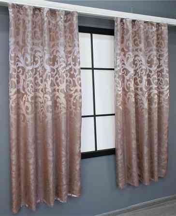 Комплект коротких штор VR-Textil Жакард Вензель № 090ш Пудровий 130х170 см 2 шт (35-0013) Київ