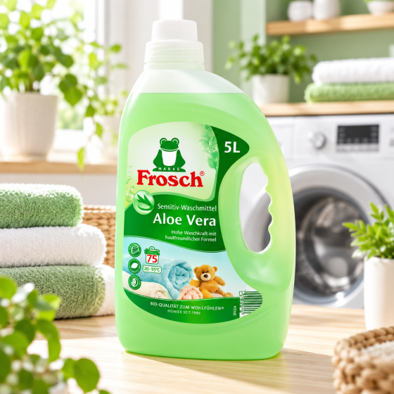 Гель для прання Frosch Aloe Vera Sensitive Алое вера 5 л , 75 циклів Київ