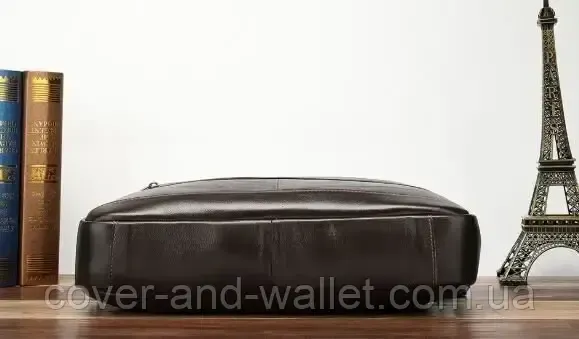 Чоловіча ділова шкіряна сумка під ноутбук та документи А4 коричневого кольору VINTAGE STYLE Київ - фото 5