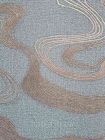 Обои виниловые на флизелине Marburg Kumano 1.06х10 абстракция волны структурные золотистые на бирюзовом 34588 Киев