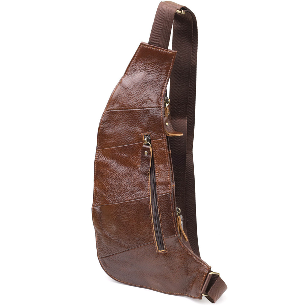 Мужская сумка через плечо из гладкой натуральной кожи Коричневый (Vintage) Киев - изображение 6