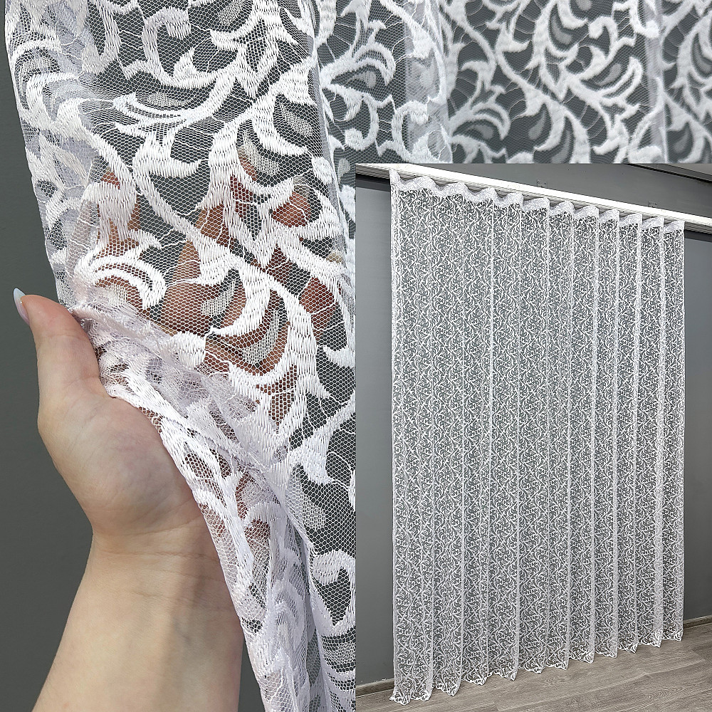 Тюль VR-Textil 1586т Гіпюр Білий 300х270 см (42-0546) Київ - фото 1