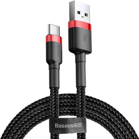 Кабель Baseus Cafule Cable USB For Type-C 2A 3m Red+Black Одеса