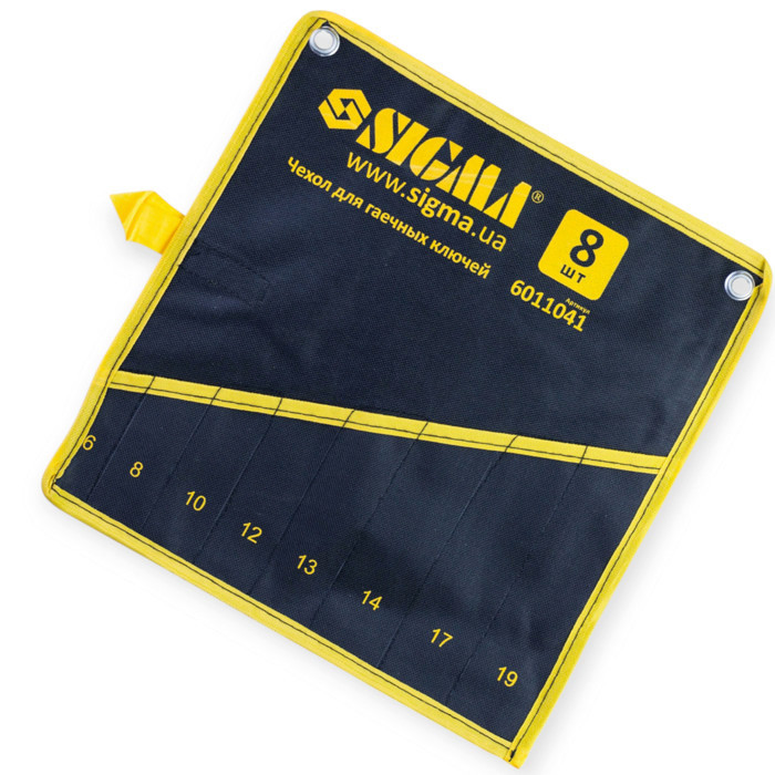 Чохол для гайкових ключів 8 кишень 6, 8, 10, 12, 13, 14, 17, 19 пласт. замки, двійн. тканина, ремені Мукачево - фото 1