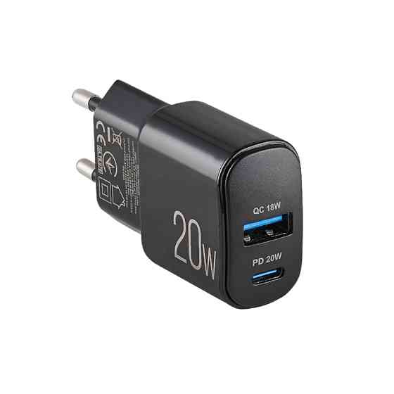 Сетевое зарядное устройство Brevia ePower PD20W USB-C+USB-A черный Львов