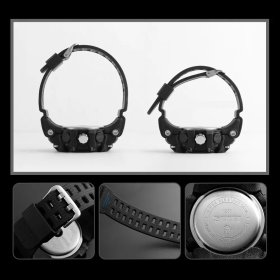 Чоловічий наручний годинник Skmei Disel 1283 (Чорний з червоним) Київ