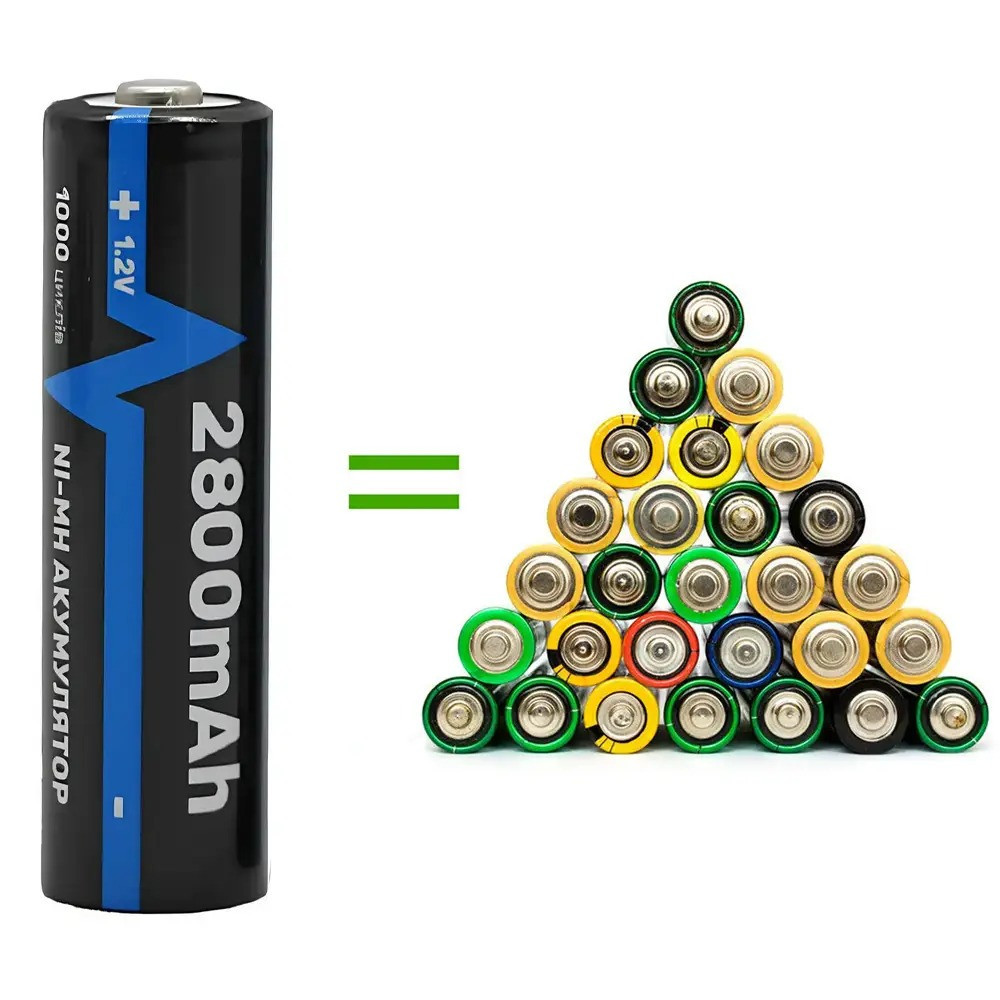 Аккумулятор пальчиковый АА, 2800mAh, 1,2v (1 шт) Arexes / Аккумуляторная батарейка / Многоразовая батарейка Киев - изображение 4