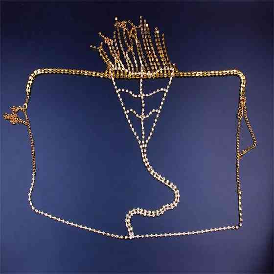 Трусики з камінням та ланцюжками one size золотистий Київ