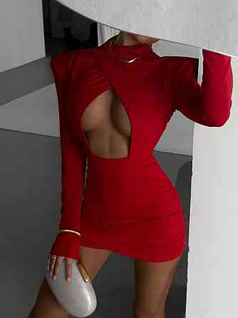 Жіноча приваблива стильна мінісукня з вирізом мікродайвінг Червоний, 42/44 Одеса