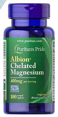Хелатний магній Puritan's Pride Albion Chelated Magnesium 400 мг 100 капсул Луцьк