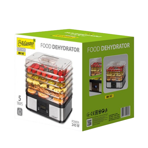 Сушарка для овочів і фруктів 245W (5 піддонів) прямокутна 31*26*34см MR-767 Maestro Житомир