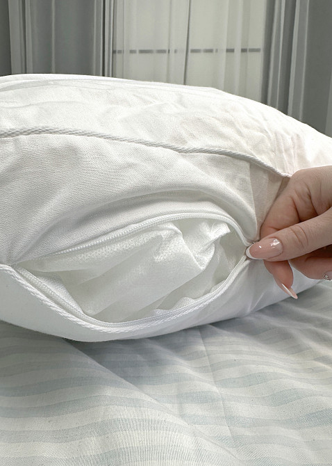 Подушка для сну гіпоалергенна Decorator Cotton Lux 50x70х20 см, колір білий (84-153) Київ - фото 6