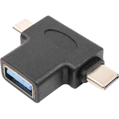 Перехідник USB 3.0 Type-C, microUSB (M) to USB 3.0 OTG AF PowerPlant (CA913121) Вінниця