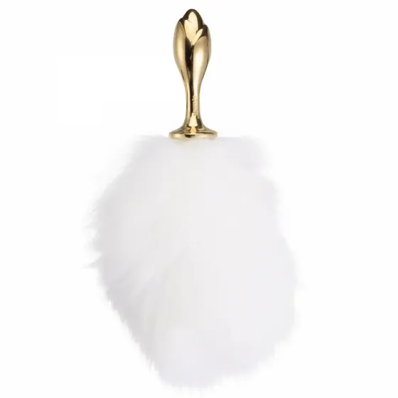 Металева анальна пробка Кролячий хвост LOCKINK SEVANDA White Bunny-Tail Anal Rose-shape Plug Львів