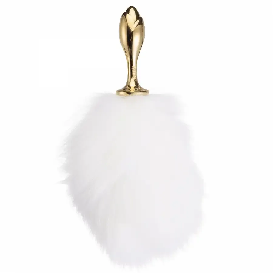 Металева анальна пробка Кролячий хвост LOCKINK SEVANDA White Bunny-Tail Anal Rose-shape Plug Львов - изображение 6