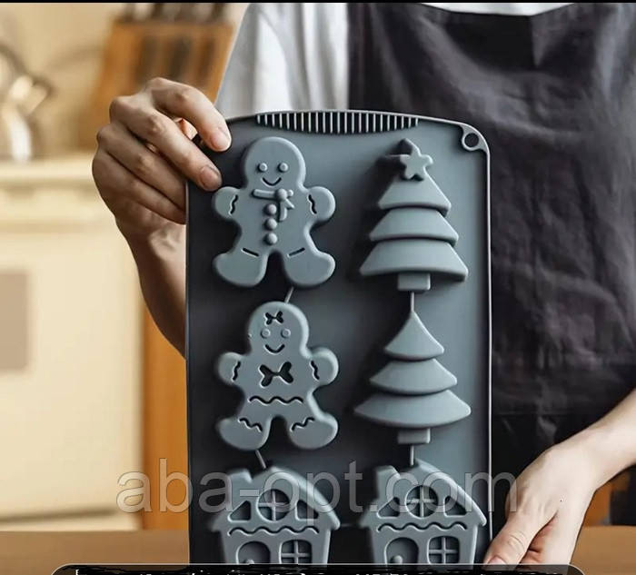 Форма силіконова на 6 штук 30 х 17 см новорічна ніч (шт) Одеса - фото 1