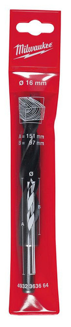 Свердло по дереву триточкове DIN 7487 E MILWAUKEE, діаметр 16х151мм Одеса - фото 2