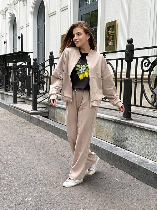 Женский спортивный костюм с широкими штанами и кофтой оверсайз Харьков - изображение 3