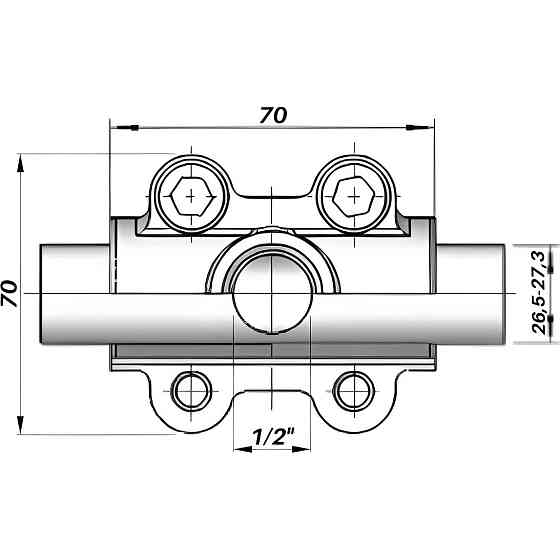 Врезка в трубу с внутренней резьбой DN20(26,5-27,3 мм) х 1/2″ OBD AGAflex Киев
