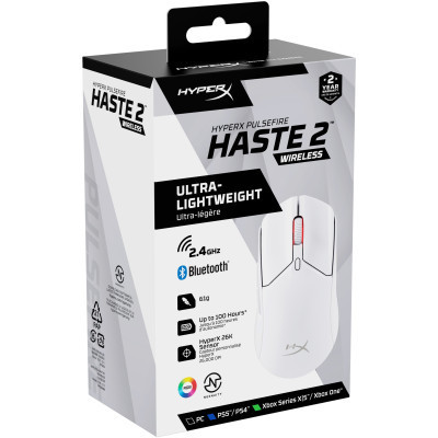 Мышка HyperX Pulsefire Haste 2 Wireless White (6N0A9AA) Винница - изображение 5