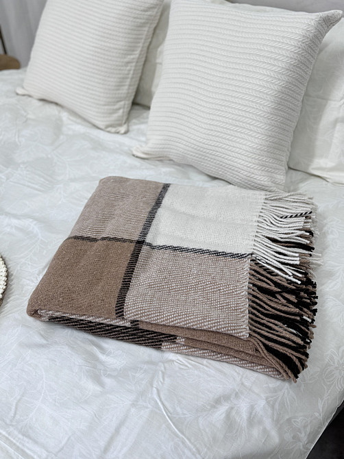 Vladi Плед Vladi 140x200 cм вовняний 70% Нова Зеландія коричневий Київ - фото 4