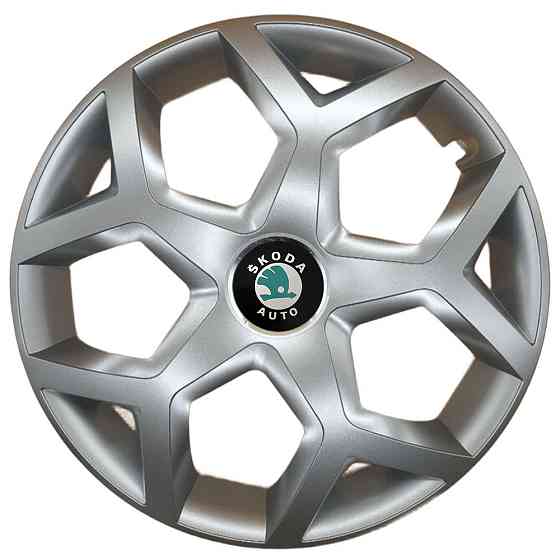 Автомобильные модельные колпаки R16 Skoda 435 4шт, SJS, серебристые Винница