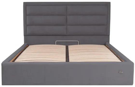 Ліжко Двоспальне Orlando Comfort 180 х 190 см Місті Dark Grey З підйомним механізмом та нішою для білизни Темно-сірий Київ