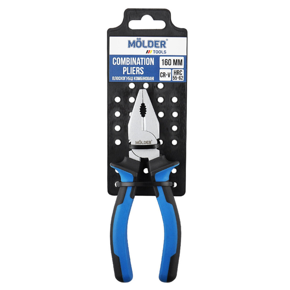Плоскогубці Molder комбіновані Cr-V 160мм, двокомпонентна ручка Київ - фото 1