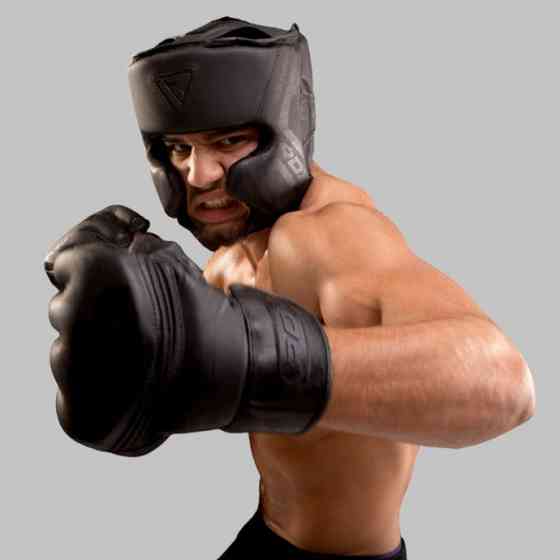 Боксерський шолом RDX T15 Noir Cheek Protector Matte Black  XL Каменское